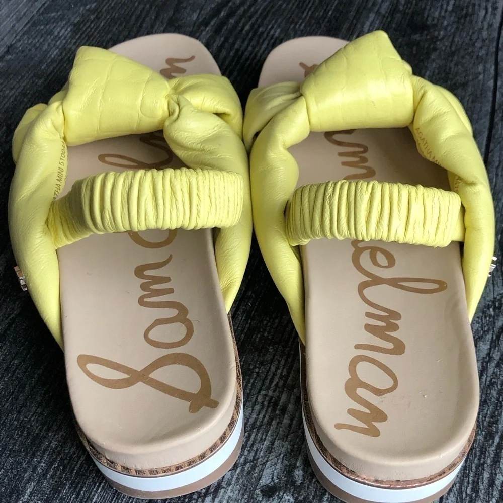Sam Edelman Agatha Mini Yellow Knot Kids Sandals Size 13